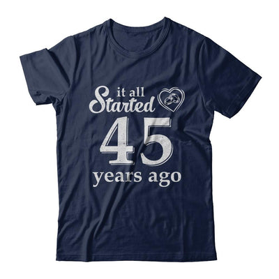 45Th Wedding Anniversary Married Couples 1976 Husband Wife-T-Shirt & Hoodie-Classic T-Shirt-Navy