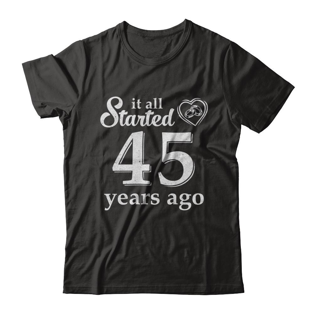 45Th Wedding Anniversary Married Couples 1976 Husband Wife-T-Shirt & Hoodie-Classic T-Shirt-Black
