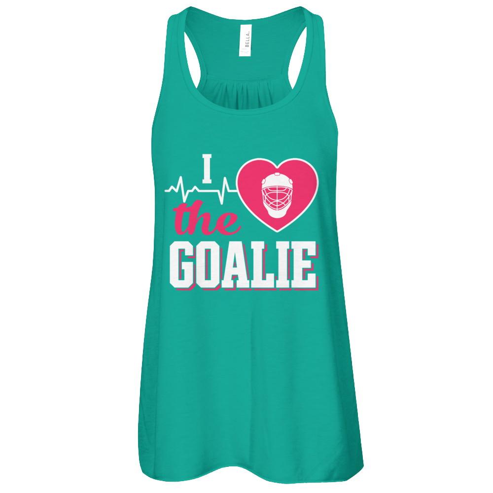 I Love The Goalie Soccer Hockey Goal Keeper-T-Shirt & Tank Top-Women's Flowy Racerback Tank-Kelly