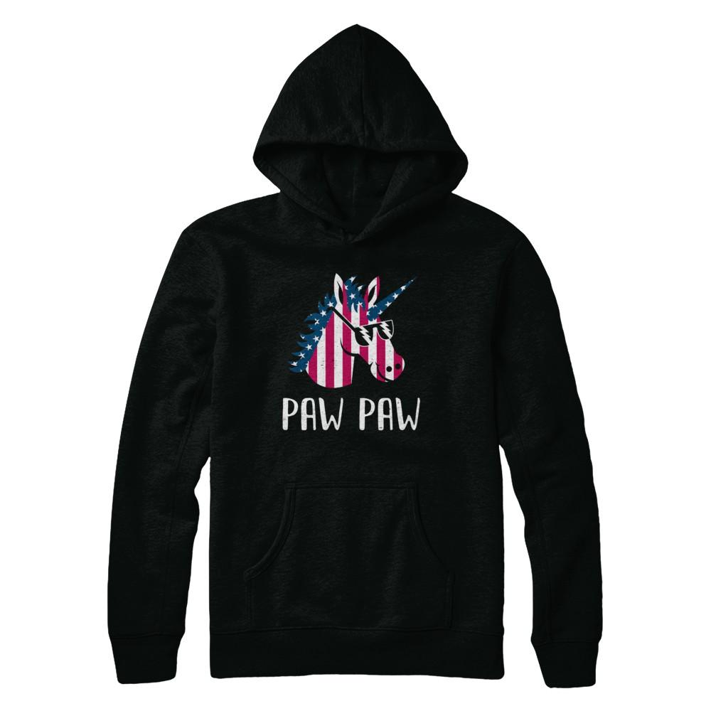 Patriotic Paw Paw Unicorn Americorn 4Th Of July-T-Shirt & Hoodie-Pullover Hoodie-Black