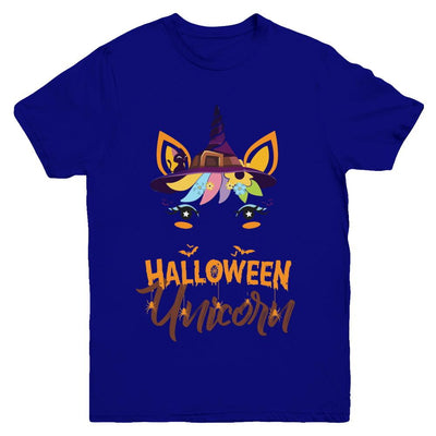 Halloween Costume Unicorn Witch Bats Youth-Youth Shirt-Youth T-Shirt-Navy