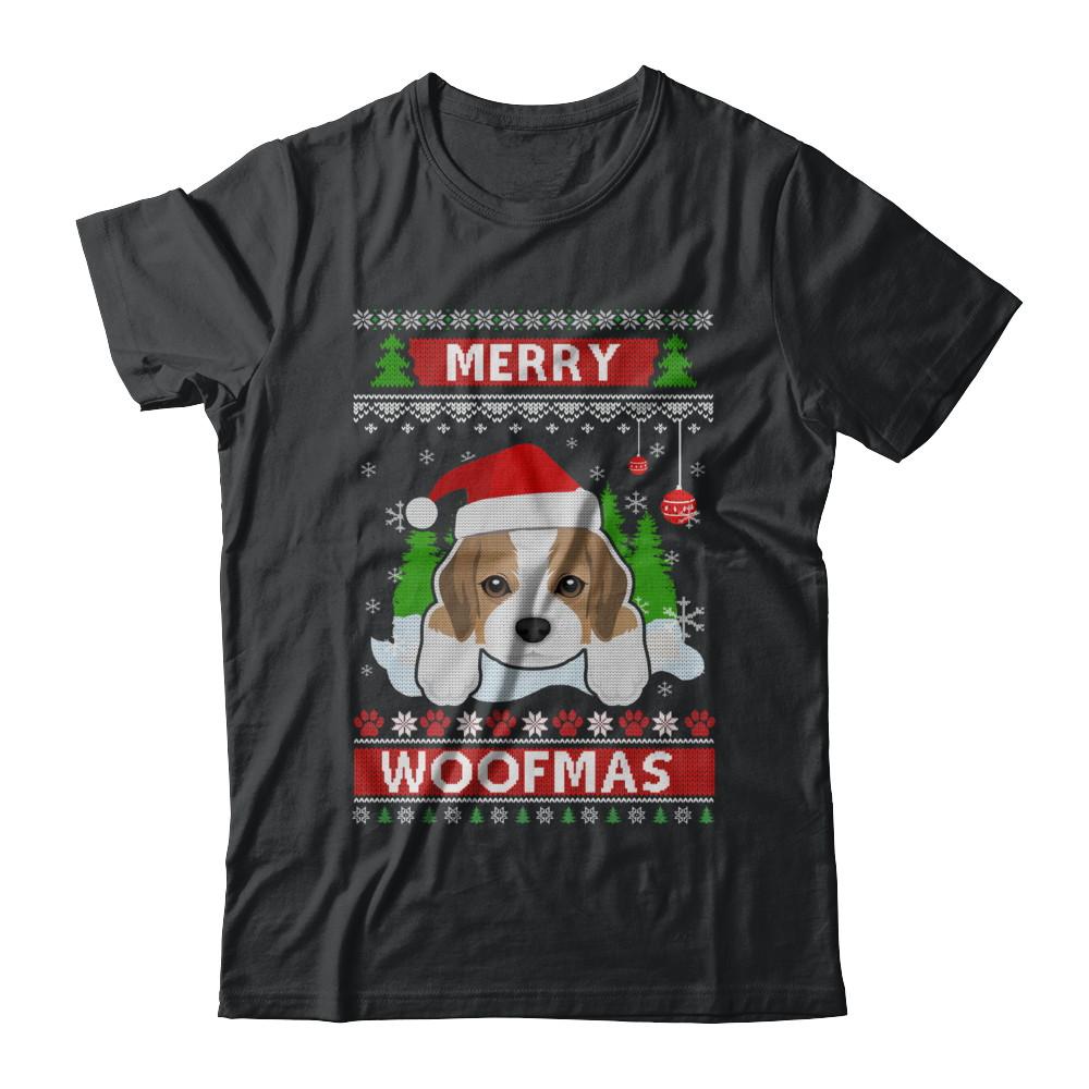 Beagle Merry Woofmas Ugly Christmas Sweater-T-Shirt & Sweatshirt-Classic T-Shirt-Black