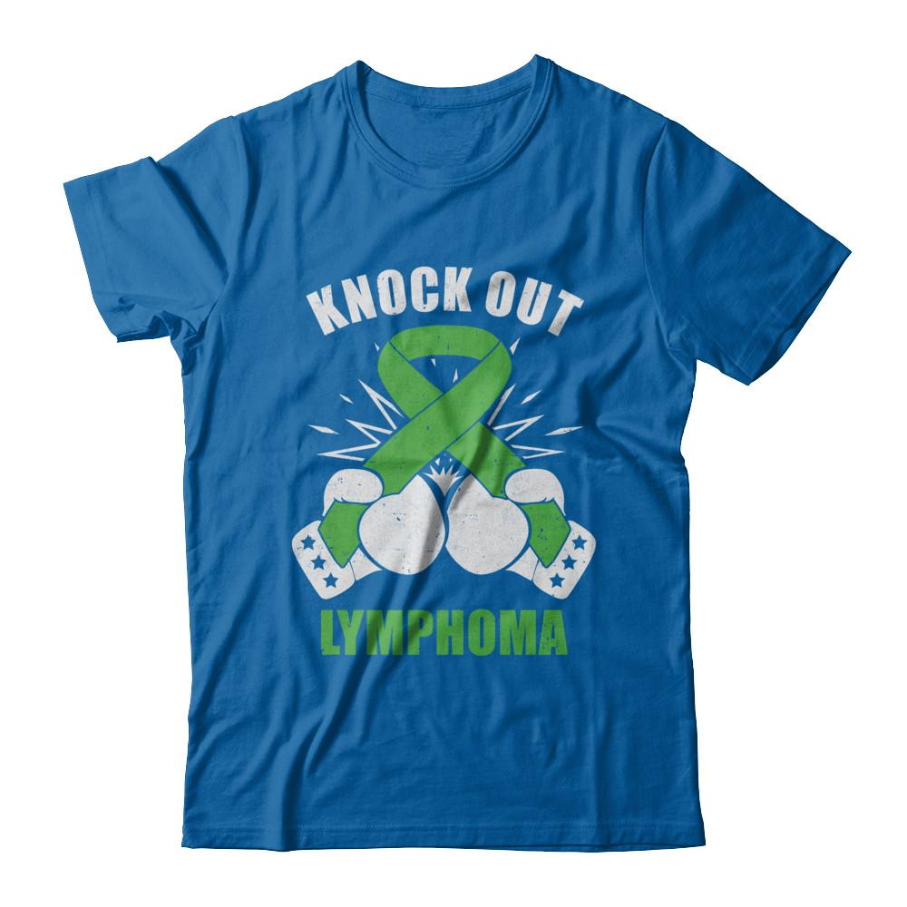 Boxing knock out Lymphoma Awareness Support-T-Shirt & Hoodie-Classic T-Shirt-Royal