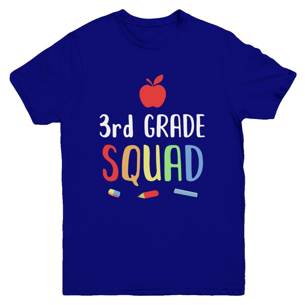 3rd Grade Squad Back To School Teacher Third Grade Youth-Youth Shirt-Youth T-Shirt-Navy