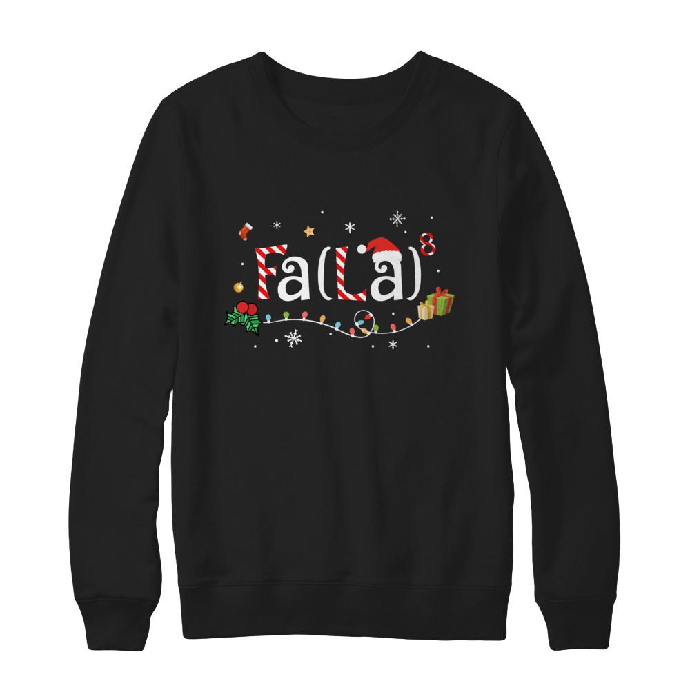 Cute Math Fa La Funny Christmas-T-Shirt & Sweatshirt-Crewneck Sweatshirt-Black