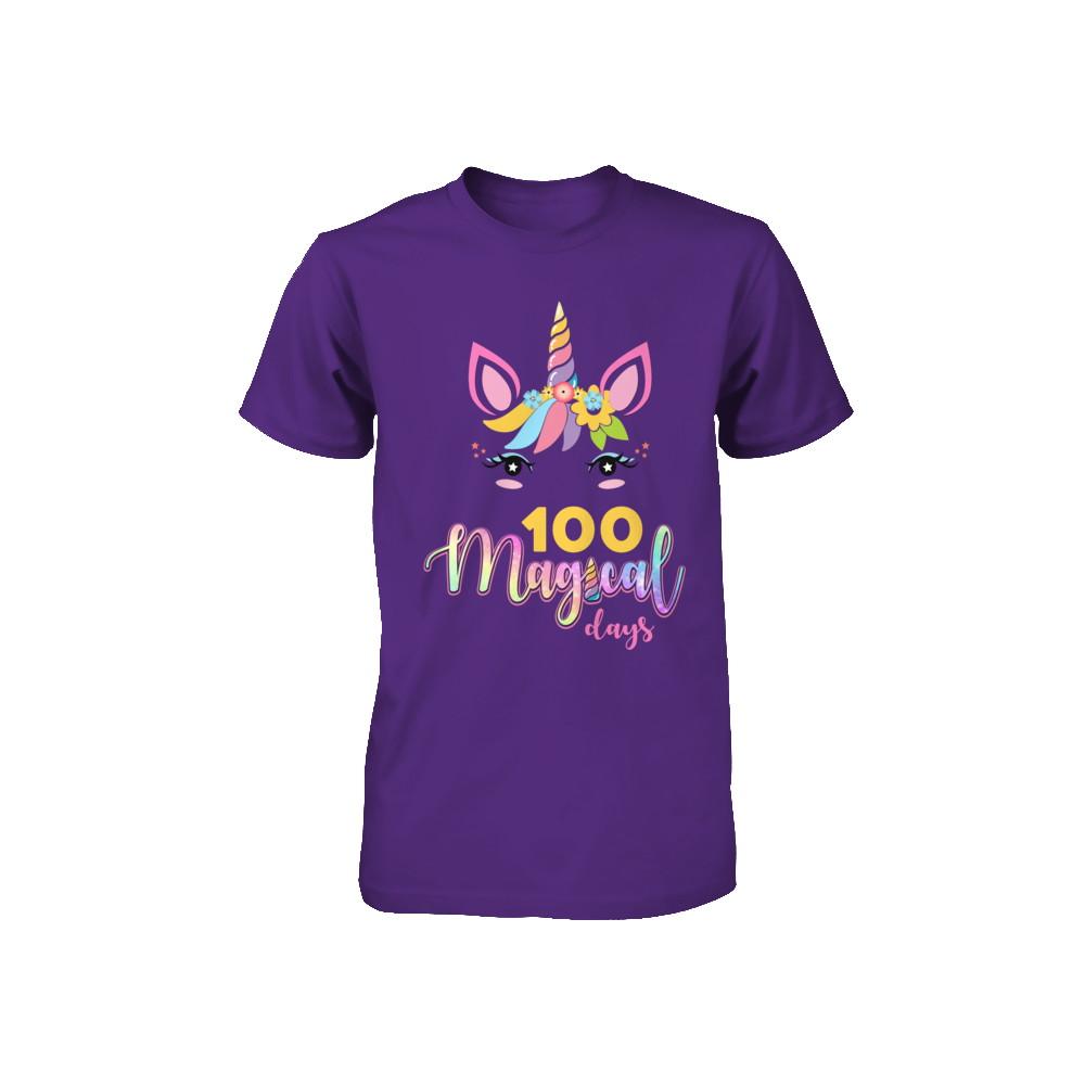 100 Magical Days Of School Unicorn Girl Gifts Youth-Youth Shirt-