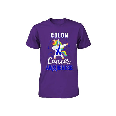 Inspirational Colon Cancer Awareness Unicorn Support Youth-Youth Shirt-