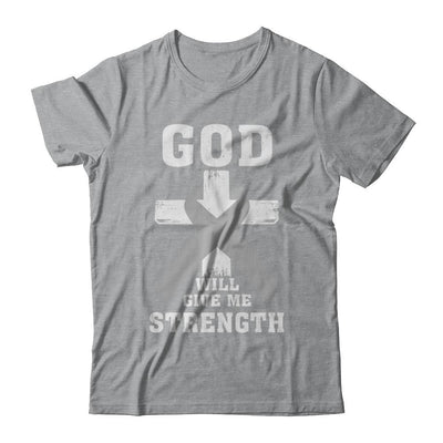 God Will Give Me Strength Grey Gray Cancer Ribbon Gift-T-Shirt & Hoodie-Classic T-Shirt-Sport Grey