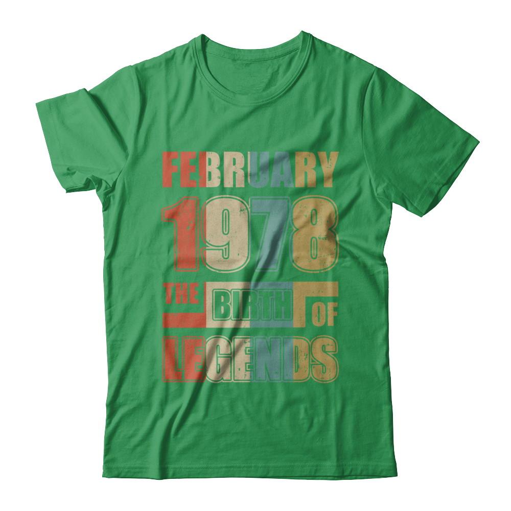 Vintage Retro February 1978 Birth Of Legends 43th Birthday-T-Shirt & Hoodie-Premium T-Shirt-Kelly Green