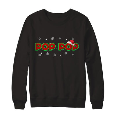 Pop Pop Christmas Santa Ugly Sweater Gift-T-Shirt & Sweatshirt-Crewneck Sweatshirt-Black