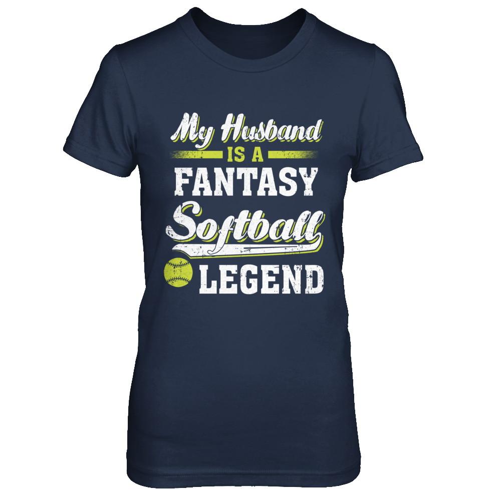 My Husband Is A Fantasy Softball Legend-T-Shirt & Hoodie-Women's T-Shirt-Navy