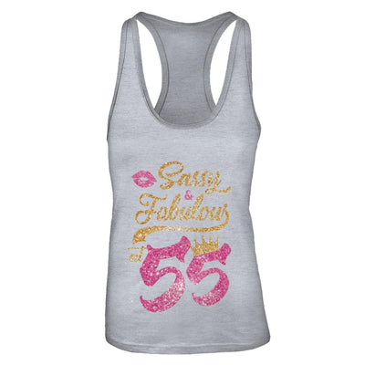 Sassy And Fabulous At 55th 1966 Birthday Gift-T-Shirt & Tank Top-Women's Ideal Racerback Tank-Heather Grey