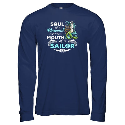 Soul Of A Mermaid Mouth Of A Sailor-T-Shirt & Tank Top-Long Sleeve T-Shirt-Navy