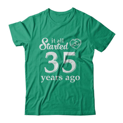 35Th Wedding Anniversary Married Couples 1986 Husband Wife-T-Shirt & Hoodie-Classic T-Shirt-Kelly Green