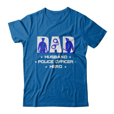 Dad Husband POLICE OFFICER Hero PoliceMan Fathers Day-T-Shirt & Hoodie-Classic T-Shirt-Royal