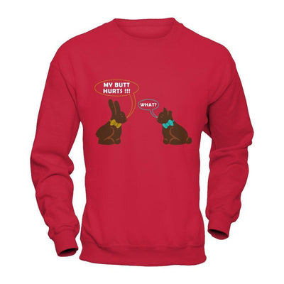 My Butt Hurts What Funny Easter Bunny-T-Shirt & Hoodie-Crewneck Sweatshirt-Red