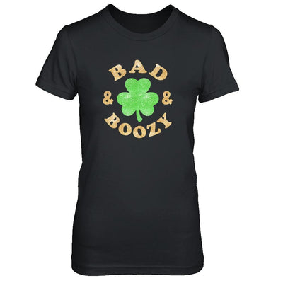 Bad And Boozy Funny St Patrick's Day-T-Shirt & Tank Top-Women's T-Shirt-Black