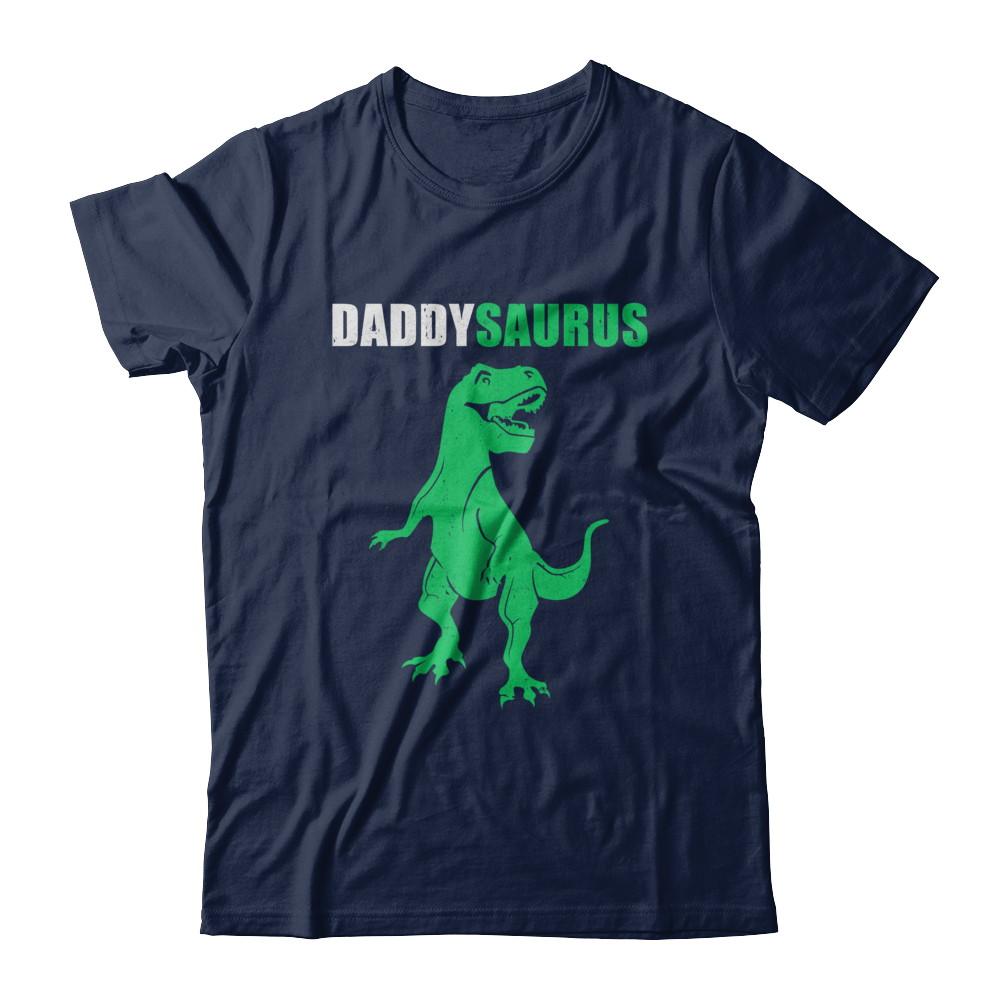 Daddysaurus Funny Dinosaur First Time Dad Fathers Day-T-Shirt & Hoodie-Classic T-Shirt-Navy