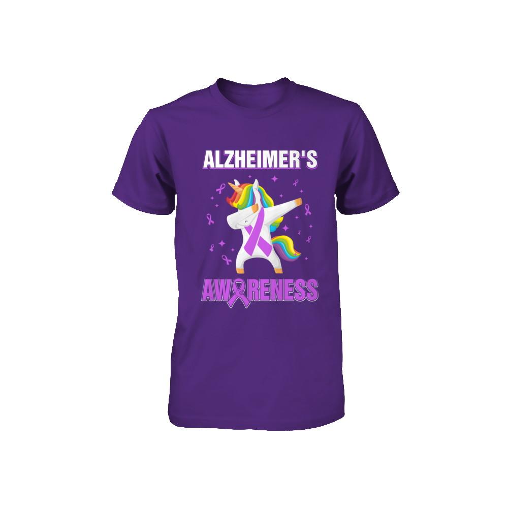 Inspirational Alzheimer's Awareness Unicorn Support Youth-Youth Shirt-