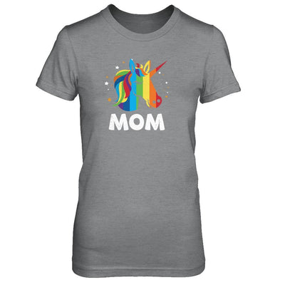 LGBT Pride Lesbian Gay Proud Mom Unicorn-T-Shirt & Tank Top-Women's T-Shirt-Sport Grey