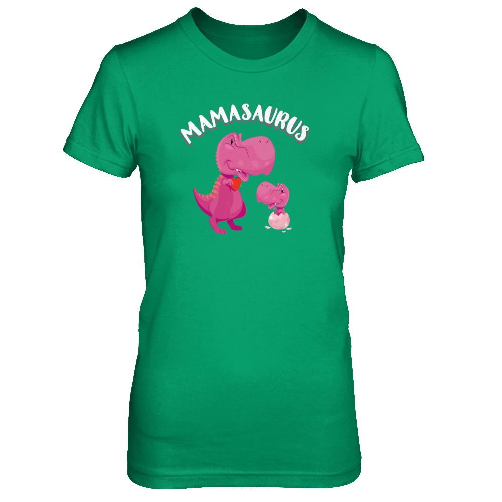 Mama Mamasaurus Rex Cute Dinosaur Mothers Day-T-Shirt & Tank Top-Women's T-Shirt-Irish Green