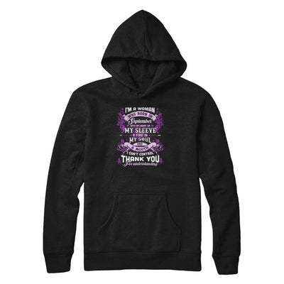 I'm A Woman Was Born In September With My Heart Birthday-T-Shirt & Tank Top-Pullover Hoodie-Black