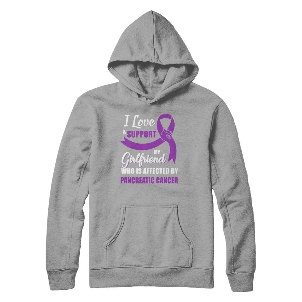 Pancreatic Cancer Awareness Support Purple Girlfriend Boyfriend-T-Shirt & Hoodie-Pullover Hoodie-Light Steel
