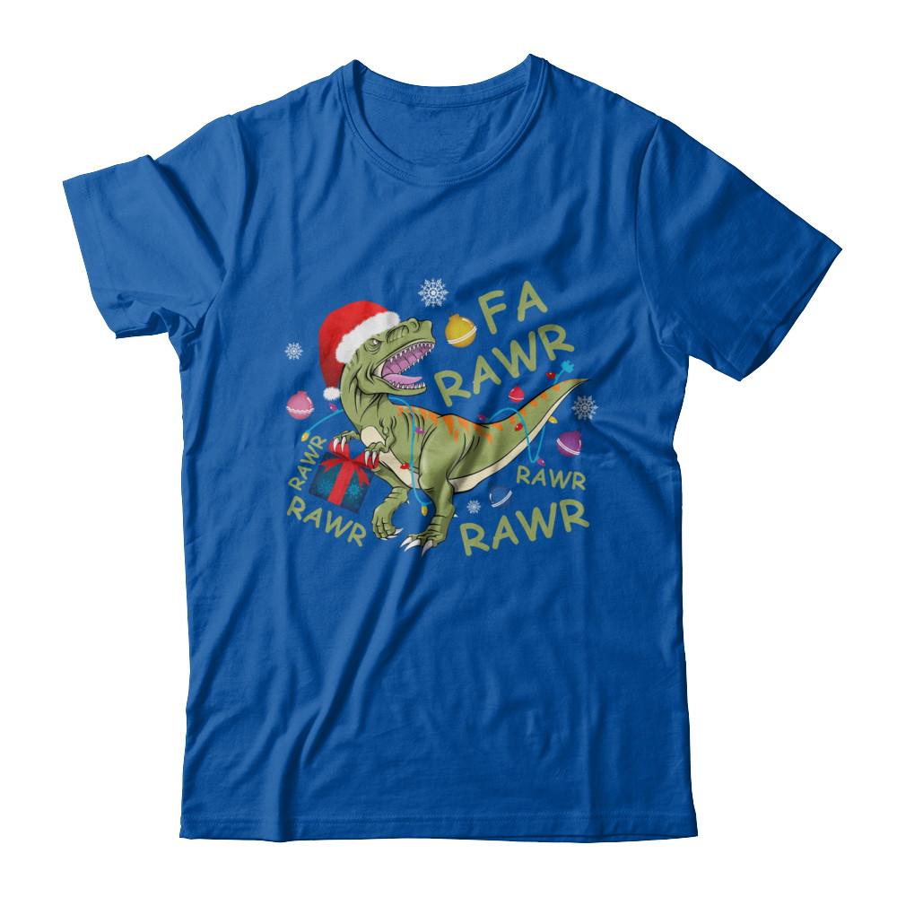 Christmas Funny Dinosaur T-Rex Claus Fa Rawr Rawr-T-Shirt & Hoodie-Premium T-Shirt-Royal