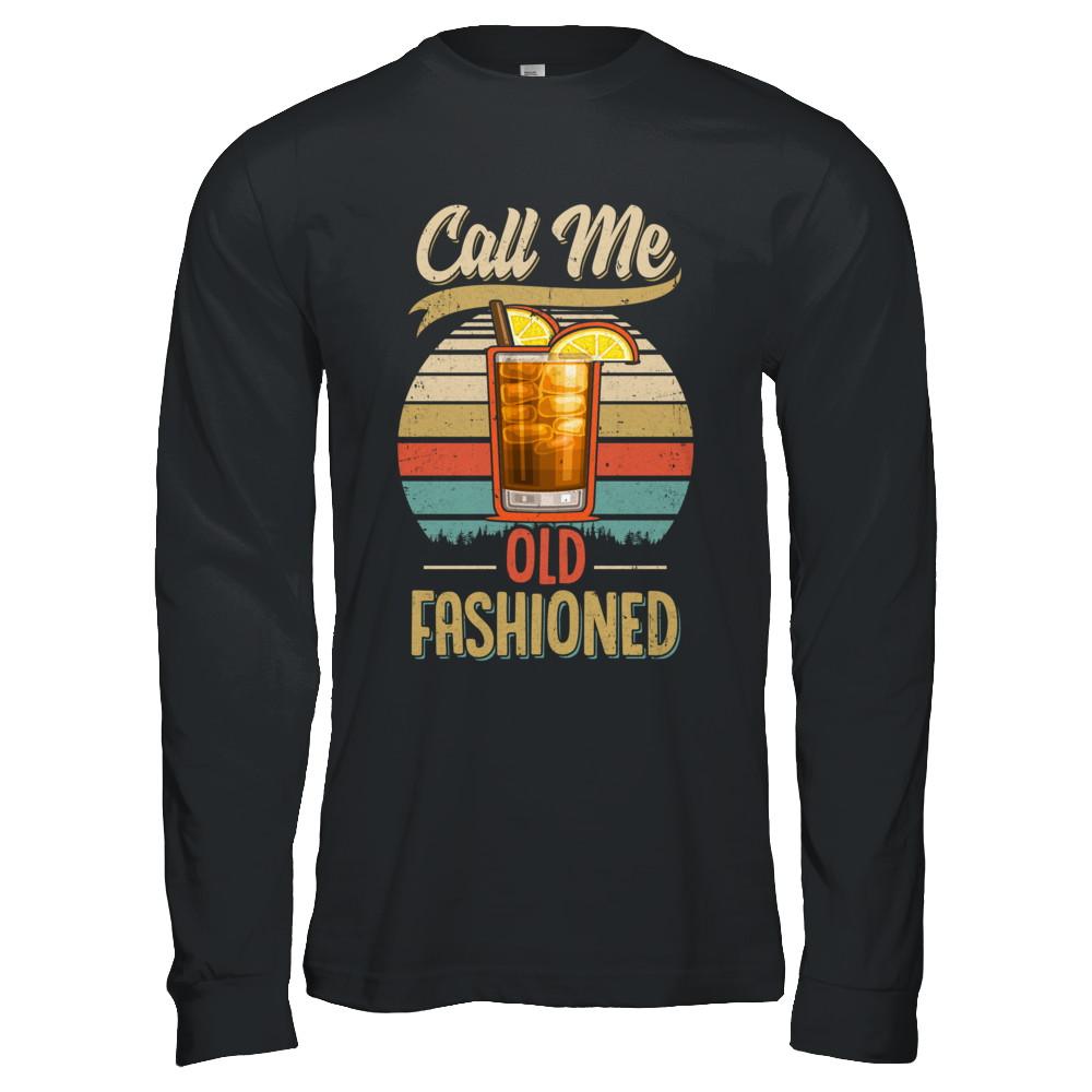Sunset Vintage Lemon Juice Call Me Old Fashioned-T-Shirt & Hoodie-Long Sleeve T-Shirt-Black