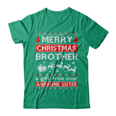 Merry Christmas Brother A Gift From Your Sister Sweater-T-Shirt & Sweatshirt-Classic T-Shirt-Kelly Green