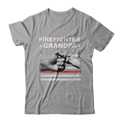Firefighter Fireman Grandpa American Flag Fathers Day-T-Shirt & Hoodie-Classic T-Shirt-Sport Grey