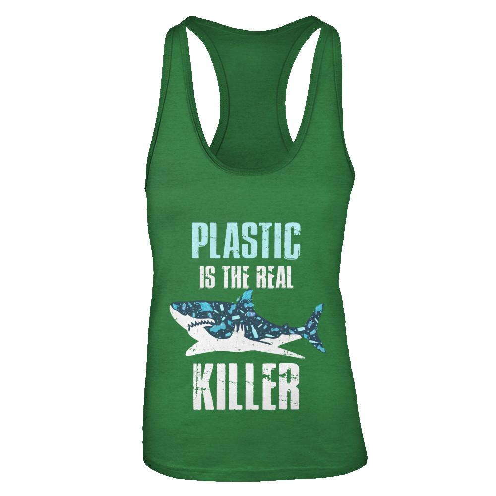 Plastic Is The Real Killer Save Ocean Quote-T-Shirt & Tank Top-Women's Ideal Racerback Tank-Kelly Green