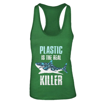 Plastic Is The Real Killer Save Ocean Quote-T-Shirt & Tank Top-Women's Ideal Racerback Tank-Kelly Green