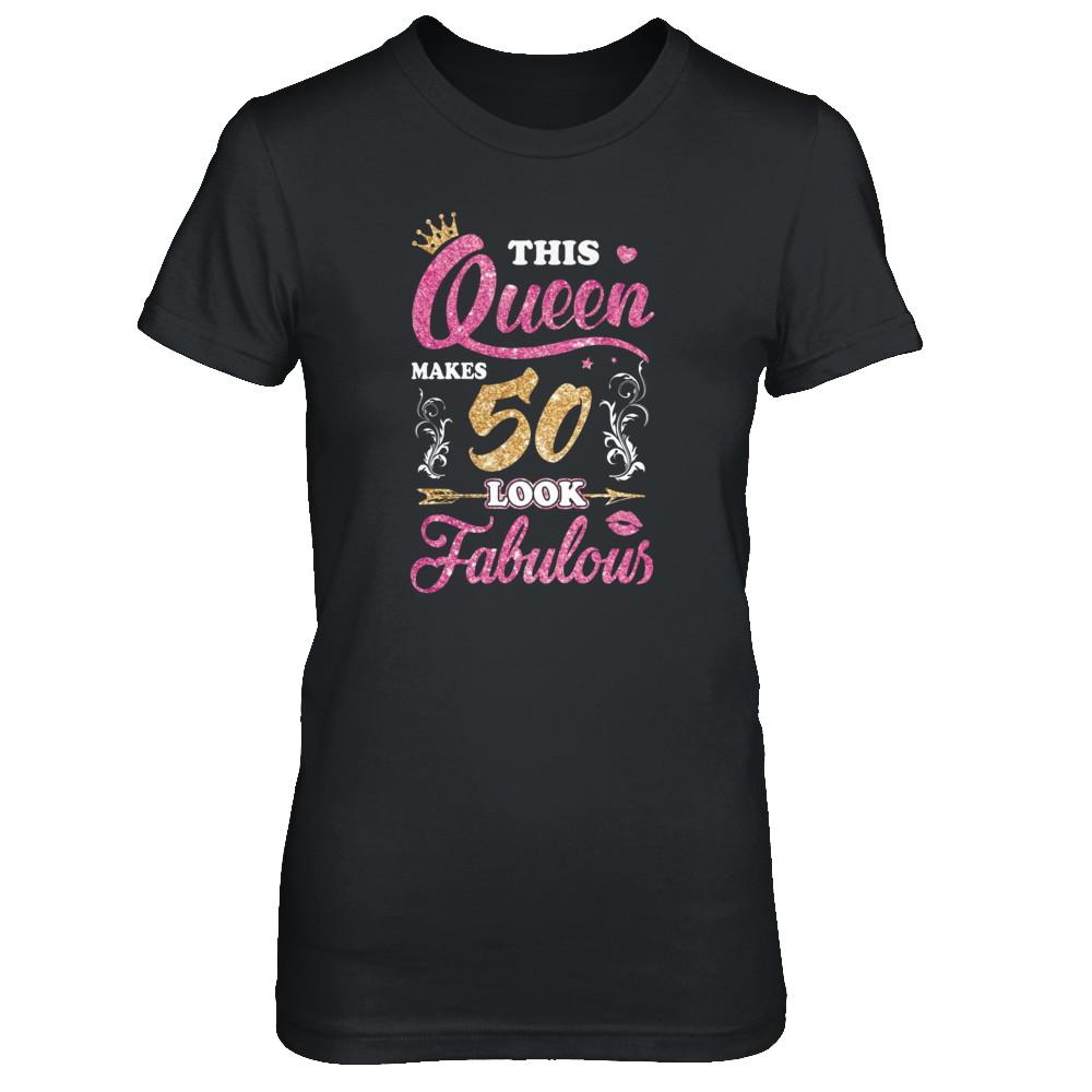 This Queen Makes 50 Look Fabulous 1971 50th Birthday-T-Shirt & Tank Top-Women's T-Shirt-Black