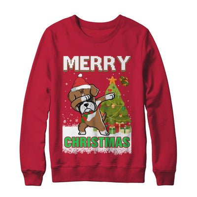 Cute Boxer Claus Merry Christmas Ugly Sweater-T-Shirt & Sweatshirt-Crewneck Sweatshirt-Red