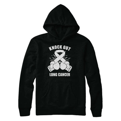 Boxing knock out Lung Cancer Awareness Support-T-Shirt & Hoodie-Pullover Hoodie-Black