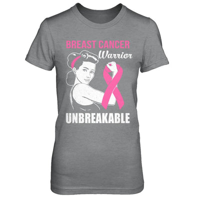 Breast Cancer Warrior Unbreakable Breast Cancer Awareness-T-Shirt & Hoodie-Women's T-Shirt-Sport Grey