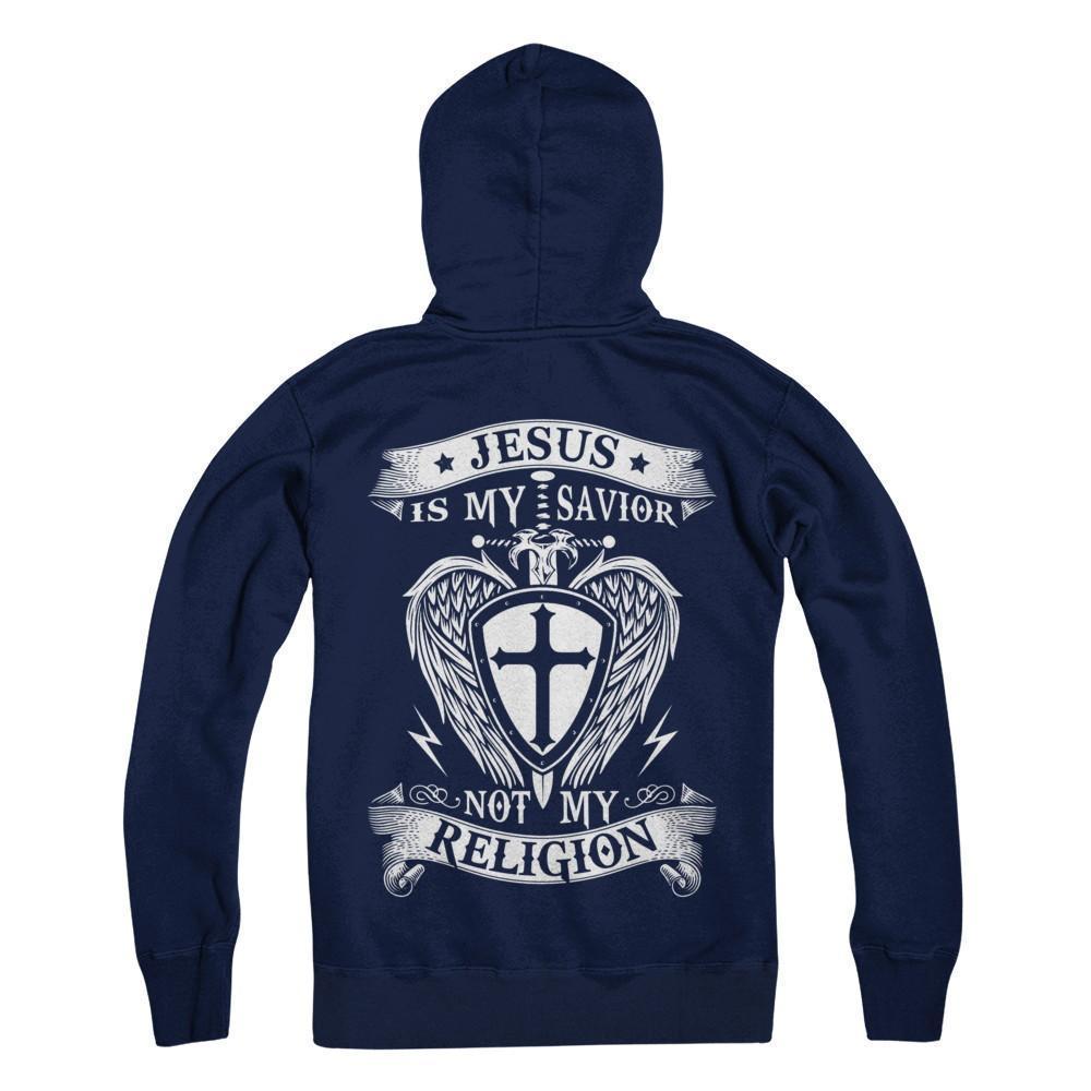 Knight Templar Jesus Is My Savior Not My Religion-T-Shirt & Hoodie-Pullover Hoodie-Navy