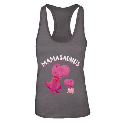 Mama Mamasaurus Rex Cute Dinosaur Mothers Day-T-Shirt & Tank Top-Women's Ideal Racerback Tank-Dark Grey