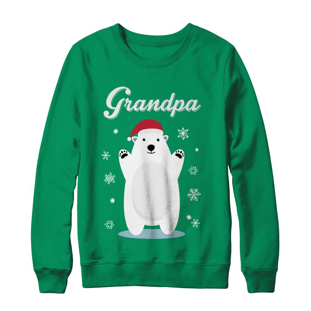 Grandpa Bear Christmas Santa Pajamas-T-Shirt & Sweatshirt-Crewneck Sweatshirt-Irish Green