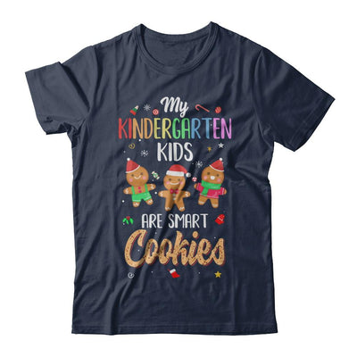 Teacher My Kindergarten Kids Are Smart Cookies Christmas-T-Shirt & Sweatshirt-Classic T-Shirt-Navy