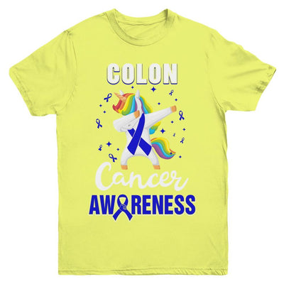 Inspirational Colon Cancer Awareness Unicorn Support Youth-Youth Shirt-Youth T-Shirt-Daisy