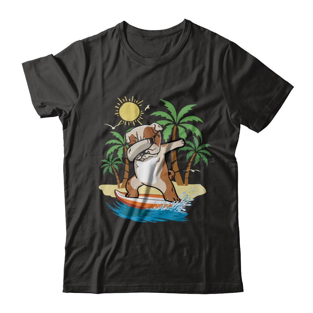 Summer Vacation Dabbing Bulldog Surfing Surfboard Gift