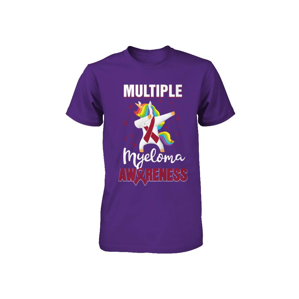 Inspirational Multiple Myeloma Awareness Unicorn Support Youth-Youth Shirt-