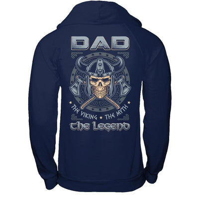 Dad The Viking The Myth The Legend-T-Shirt & Hoodie-Pullover Hoodie-Navy