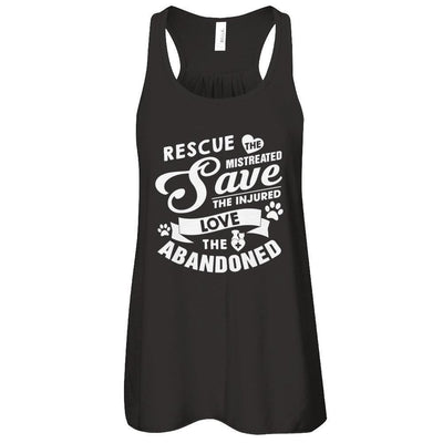 Rescue Save Love Animal Dog Lover Cat Lover Veterinarian-T-Shirt & Tank Top-Women's Flowy Racerback Tank-Black