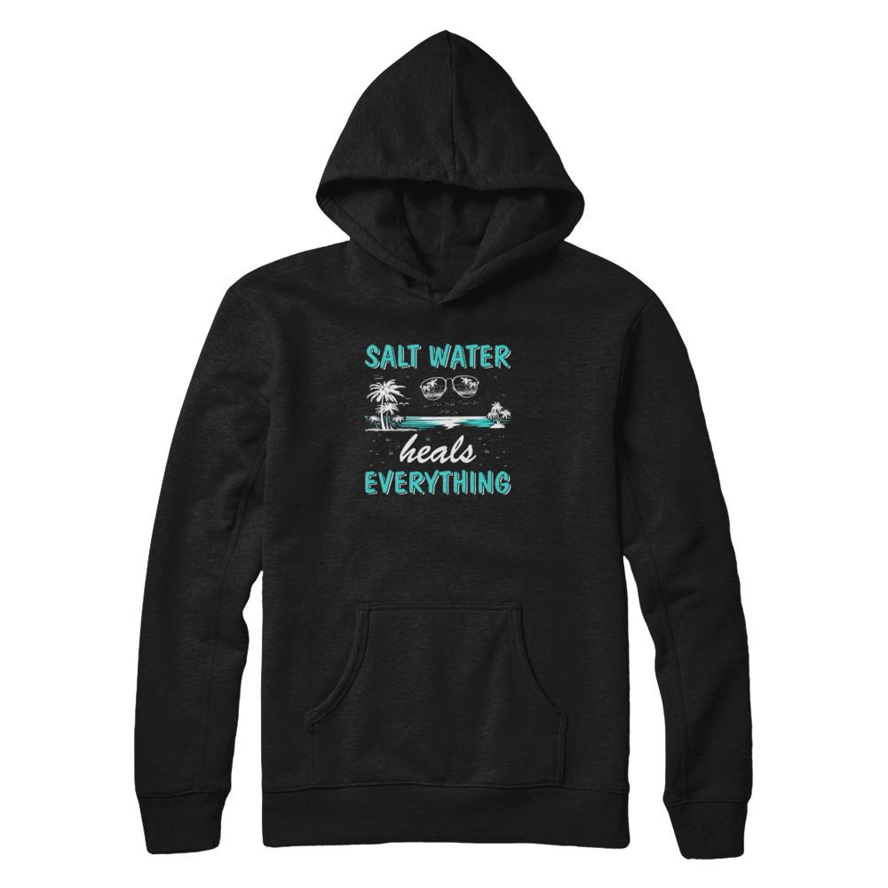 Saltwater Heals Everything-T-Shirt & Tank Top-Pullover Hoodie-Black