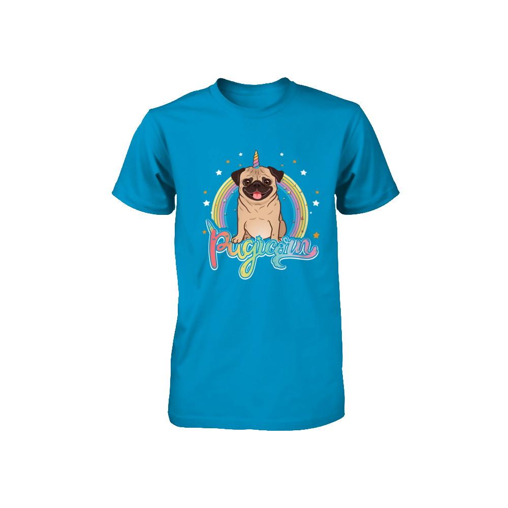 Rainbow Pugicorn Pug Unicorn For Kids Youth-Youth Shirt-