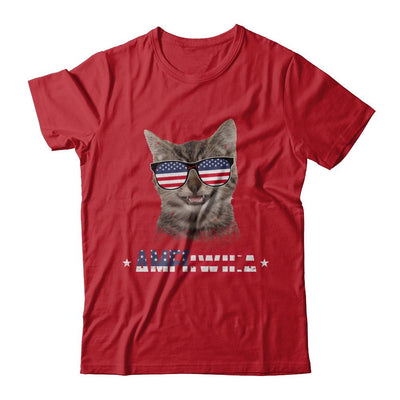 Ameowica 4Th Of July Party Meow Cat American Flag-T-Shirt & Hoodie-Classic T-Shirt-Red
