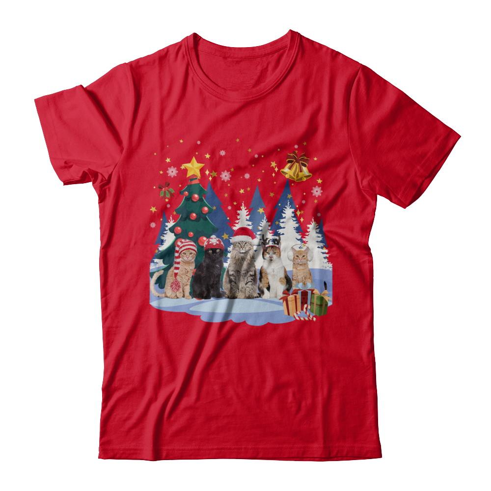 Cute Cats Claus Christmas-T-Shirt & Sweatshirt-Premium T-Shirt-Red